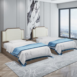 Hotel Bedroom Set Custom <b>Single</b> Twin Wooden Eco-Friendly <b>Bed</b> Frame <b>Headboard</b> Nightstands Modern Apartment Hospitality Furniture - Product Image 2
