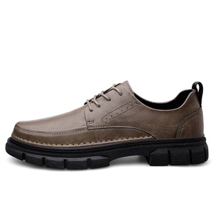 Zapatos Casuales de Negocios para Hombre, con Cordones, Suela Gruesa Antideslizante, Resistentes al Desgaste, Ligeros, Transpirables, Diseño de Parches, a la Moda - Product Image 5
