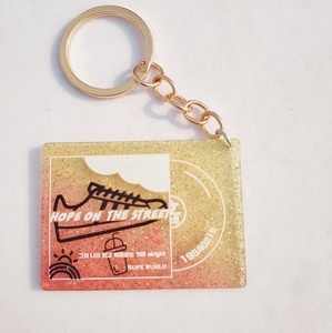 Tuỳ Chỉnh Hồng Đỏ Glitter Acrylic Charm Tùy Chỉnh Khắc Marble Acrylic Motel Hotel Keychain, Khách Sạn Phòng Rhombus <span class=keywords><strong>Key</strong></span> Tag - Product Image 5