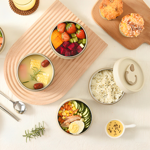 Kotak Makan Siang Rumah Tangga Jepang Berkualitas Tinggi Kotak Makan Siang Bento Berinsulasi Logam Tutup Mangkuk Sup Bubur PP+304 Baja Tahan Karat - Product Image 5