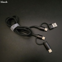 Viajes sin preocupaciones La durabilidad más pequeña Trenzado Multifuncional USB Tipo C 8 pines 4 en 1 Cables