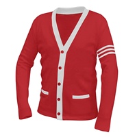 Benutzer definierte Kleidung Hersteller Männer Classic Langarm Uniform Color Block Strick pullover Button V-Ausschnitt Unisex Cardigan Sweater