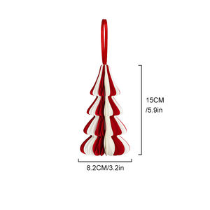 Set di 3 Decorazioni Natalizie Rosse e Bianche, Pendenti in Carta per Albero di Natale, Decorazioni Festive per Casa e Feste - Product Image 2