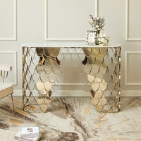 MEIJIA — table de console en marbre style victorien, vert, nouvelle collection de luxe, Hampton perspex, accessoire de bois