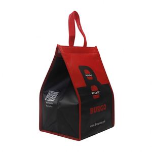 Nonwoven Insulated Waterproof Food Delivery Cooler Bag with Letter Pattern Collapsible Design and Zipper Closure - Product Image 1