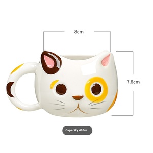 Vente chaude transfrontalière mignon femme Design en céramique chat tasse pratique <span class=keywords><strong>petit</strong></span> déjeuner <span class=keywords><strong>café</strong></span> et eau potable tasse cadeau - Product Image 5