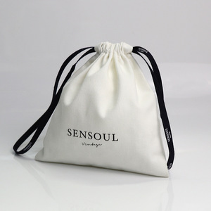 Bolsa con cordón de algodón personalizada de lona colorida personalizada al por mayor con logotipo - Product Image 2
