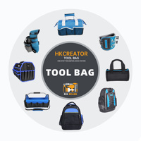 Sac fourre-tout pliable robuste et hydrofuge de 16 pouces avec poignée en acier, organisateur, capacité de 25 L, sac à outils de 3 ans de garantie
