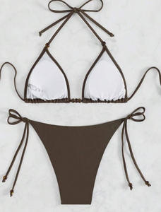 <span class=keywords><strong>Traje</strong></span> de <span class=keywords><strong>baño</strong></span> Mujer Halter Bikini Sets Tie Side Solid String Tanga Bikinis Para Mujer <span class=keywords><strong>Traje</strong></span> de <span class=keywords><strong>baño</strong></span> De dos piezas <span class=keywords><strong>Traje</strong></span> De <span class=keywords><strong>baño</strong></span> De <span class=keywords><strong>Bebe</strong></span> Nina - Product Image 5