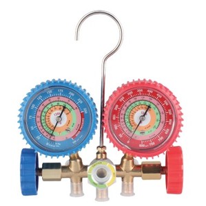 R410a दो तरह गेज प्रशीतन hvac वाल्व सूचक पढ़ने के साथ पीतल कई गुना गेज दृष्टि ग्लास - Product Image 1