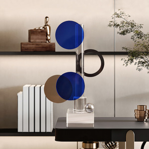 Ornements en cristal géométriques, 2 pièces, décoration d'art abstrait moderne pour salon, décoration de la maison - Product Image 2