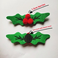 Patchs d'appliques de houx de Noël personnalisés décorations amovibles en tissu de broderie
