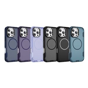 3 en 1 Rugged <span class=keywords><strong>Amour</strong></span> Hide Metal Lens Stand <span class=keywords><strong>Fine</strong></span> Circle Magnetic Phone Case para iPhone 17 Pro Max 12 13 14 15 16 Plus Air - Product Image 2