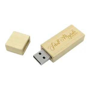 La nuova fabbrica fornisce Logo personalizzato inciso su chiavetta USB in legno 64 GB 128GB interfaccia 2.0 USB