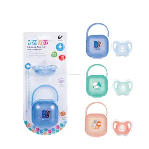 Tétine en silicone pour bébé avec boîte de rangement Sucette pour bébé sans BPA Tétine physiologique/orthodontique