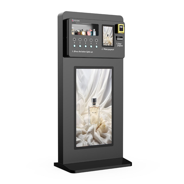 Latest Popular Custom Perfume Spray Vending Machine with Coin and Credit Card Operated Retail Spraying Dubai Fragrance Spraying