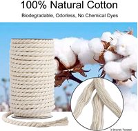 Corde en coton torsadée naturelle, épaisse et douce, de 1 mm à 60 mm, pour l'artisanat, le tir à la corde, les hamacs, la décoration intérieure, la corde de mariage