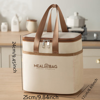 Sac à lunch isotherme de bureau en tissu Oxford avec doublure en aluminium, fermeture éclair, design moderne et épuré, épaissi