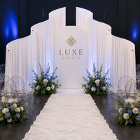 Arche Métallique de Décoration de Mariage pour Scène de Cérémonie, Support de Fond pour Arrangements Floraux et Présentation de Ballons avec Cadre en Fer Doré