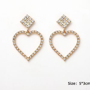 ต่างหูคริสตัลรูปหัวใจ ชุบทอง ประดับขอบแบบ Bezel เหมาะสำหรับใส่ทุกวัน - Product Image 3