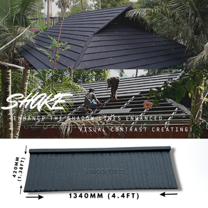 Tuiles de toiture en métal ondulé enduit de pierre, ignifuges, imperméables, de taille standard, durables, en acier aluminium-zinc pour hôtels et parcs - Product Image 3