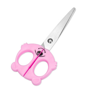 Children's Cartoon Craft Scissors Stainless Steel Round Tip Green Pink For Paper Cutting Home Use - Product Image 3