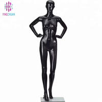 Mannequin Femme Noir en Plastique Corps Entier pour Vente en Gros