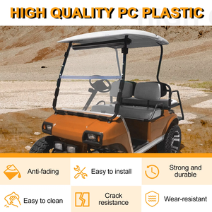 Golf giỏ hàng Polycarbonate 4 mét rõ ràng/Tinted kính chắn gió cho Câu lạc bộ xe DS <span class=keywords><strong>2000.5</strong></span> và lên - Product Image 3