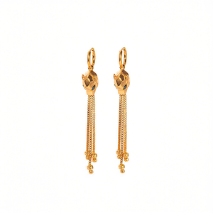 SmileJoyas PBBA-880 Women's Tassel Drop Earrings 316L Stainless Steel <b>Gold</b> Plated Sustainable Resistant Trendy <b>Party</b> Accessory - Product Image 2