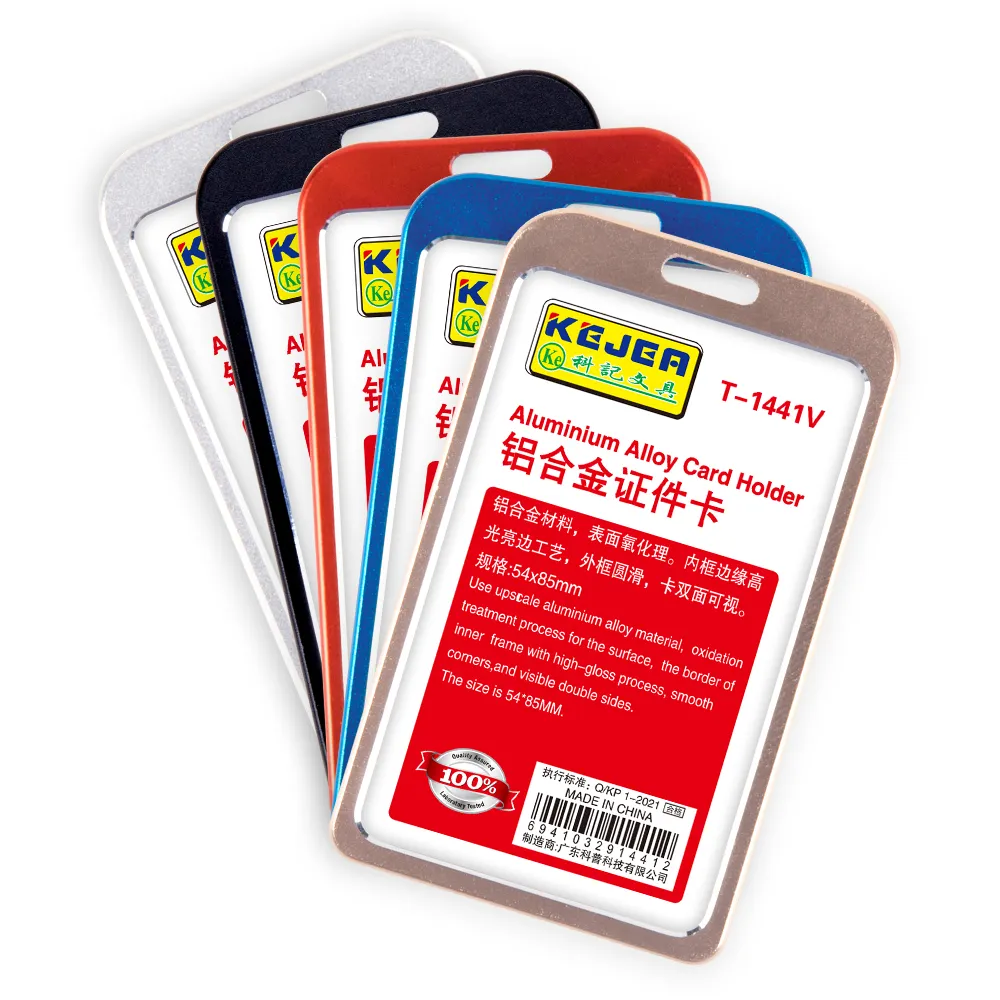 Kejea Dual Transparent Side ID-Karten halter, Aluminium legierung Abzeichen halter