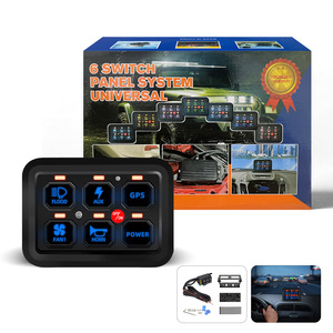 6 <b>Switch</b> Panel System Universal RGB Touch Control <b>Box</b> For Off-road Vehicle <b>With</b> Remote 10m 50m Range IP33 ABS Material - Product Image 2