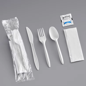 Disposable Plastic <b>Cutlery</b> <b>Set</b> for Camping & Restaurant Supplies Eco-Friendly Biodegradable BPA Free Food Safe <b>Picnic</b> <b>Set</b> Straw - Product Image 3