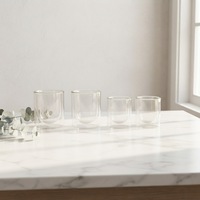 Pot à bougie en verre borosilicaté à double paroi 200/400ml Pot parfumé résistant à la chaleur pour la verrerie cylindrique de