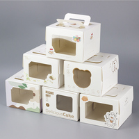 Personnalisé de Bande Dessinée Creative Design À Emporter Pain Cuisson Emballage Carton Gâteau Rouleau Avec PVC Fenêtre