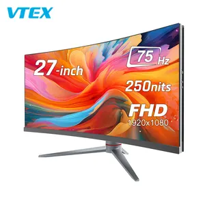 27 Inch Factory Direct Computer Led Monitor Wide 3-Side Frameless Screen Hd 75Hz 100Hz Competitive Pc Curved Monitor