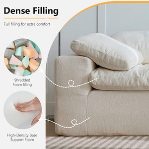 Envío Gratis, Sofá Modular Blanco Extra Grande de 120 Pulgadas en <span class=keywords><strong>Stock</strong></span>, Sofá Comprimido con Cojines Afelpados para Sala de Estar - Product Image 4