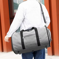 Bolsa de Viaje Oxford Impermeable y Elegante para Hombre, con Compartimento para Traje y Zapatos, Bolsa de Gimnasio con Cierre, Bolsa de Viaje Deportiva