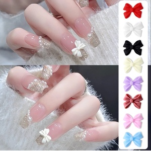 Popular resina 3D 100 Uds caramelo Kawaii Aurora Bow estilo uñas diamantes de imitación joyería arte Decoración Accesorios suministro - Product Image 6