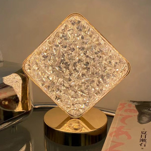 Poplor Crystal Led Table Lamp Touch Control <b>Usb</b> <b>Rechargeable</b> Night <b>Light</b> For Bedroom Decor - Product Image 5