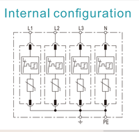 Nouvelle conception Type I+II 60ka Protection contre les surtensions triphasée Protection contre les surtensions Dispositif de protection contre les surtensions 30 220V 60 3m Protection contre la foudre