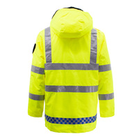 Imperméable de sécurité jaune fluorescent réfléchissant ANSI Classe 3 avec logo, en tissu Oxford de coton épaissi, résistant au froid, vêtement de travail - Marque Aoke