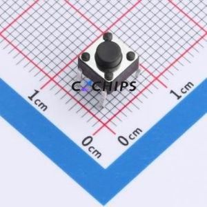 J1L0503110 Tactile Switch Through hole Component (THT)-4P,6x6mm Switch Single Pole Single Throw Round Button 2.6N Through Hole - Product Image 1