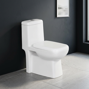 WC monobloc compact en céramique à siphon, à poser au sol, pour petite salle de bain - Product Image 3