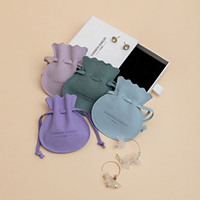 Kemasan anting-anting kustom ulasan terbaik diskon besar tas perhiasan kecil Mini kantong Suede mewah dengan serat mikro penutup jepret