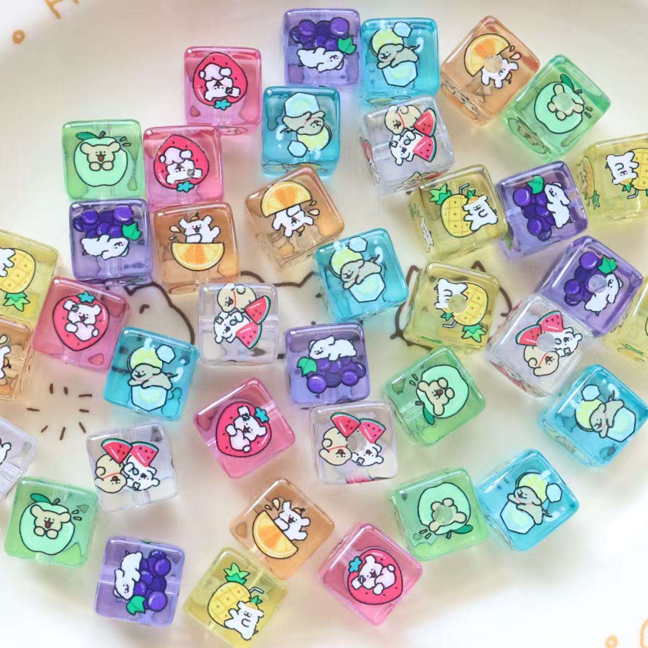 Les styles de fruits carrés se mélangent au hasard