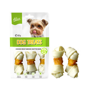 Oferta muestra de envoltura de pollo orgánico, trato de hueso anudado de cuero crudo, masticable para perros, tratamiento nutritivo y delicioso, bocadillo de comida para mascotas de alta proteína - Product Image 2