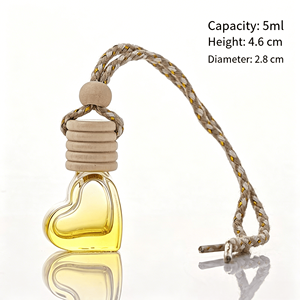 5ml Portable Empty <strong>Car</strong> Hanging <strong>Diffuser</strong> Bottle New Design Mini Perfume Bottle Glass with Wooden Cap Rope Empty Bottle Wholesale - Product Image 3