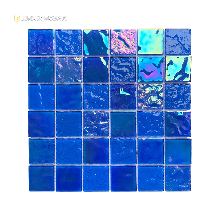 Schillerndes Mosaik glas Pool Blau Buntes Schwimmbad Glasmosaik Designs Fliese