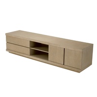 Meuble TV moderne de luxe 87 pouces pour salon, en bois noir avec rangement