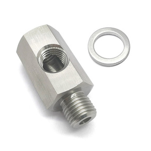 ข้อต่อเทอร์โบเครื่องยนต์แบบมีรูด้านข้าง M16X1.5 3/8NPT พร้อมเกจวัดแรงดันน้ำมัน อะแดปเตอร์สแตนเลสสำหรับดัดแปลงรถยนต์ - Product Image 3